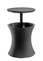 Keter Pacific Cool Bar Outdoor Patio Furniture and Hot Tub Side Table with 7.5 Gallon Beer and Wine Cooler, Espresso Brown