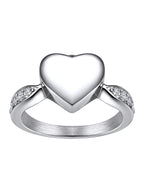 Stainless Steel Heart/Claddagh Cremation Urn Ring for Ashes for Women Waterproof Locket Rings Memorial Jewelry(with Gift Box)