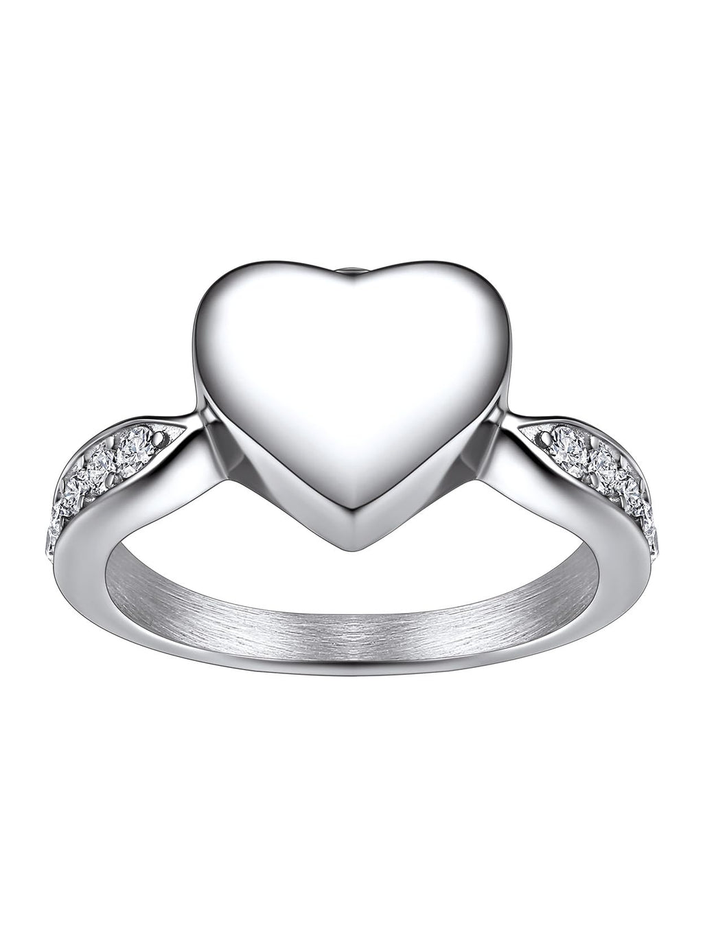 Stainless Steel Heart/Claddagh Cremation Urn Ring for Ashes for Women Waterproof Locket Rings Memorial Jewelry(with Gift Box)