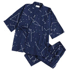 Men's Japanese Kimono Cotton Pajamas Suit