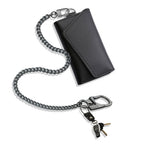 Ahiller pungkæde til mænd, låsbar karabinhage med wolframstålspids, kraftig kæde til nøgle og lomme, bæltekæder (DK-keyclip-Black-1PCS)