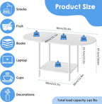 Small Oval Coffee Tables Modern Low Coffee Table for Small Space Mid Century Center Side Table with Open Shelving for Storage, Display, and Furniture Living Room & Home Office