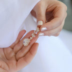 Mariell Pierced or Clip-On Silver, Gold or Rose Gold CZ Dangle Drop Earrings for Women, Brides, Wedding