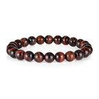 M MOOHAM Natural Stone Bracelets for Men - 8mm Tiger Eye, Matte Agate, Lava Rock - Teen Boys Gifts for Birthday, Anniversary, Christmas