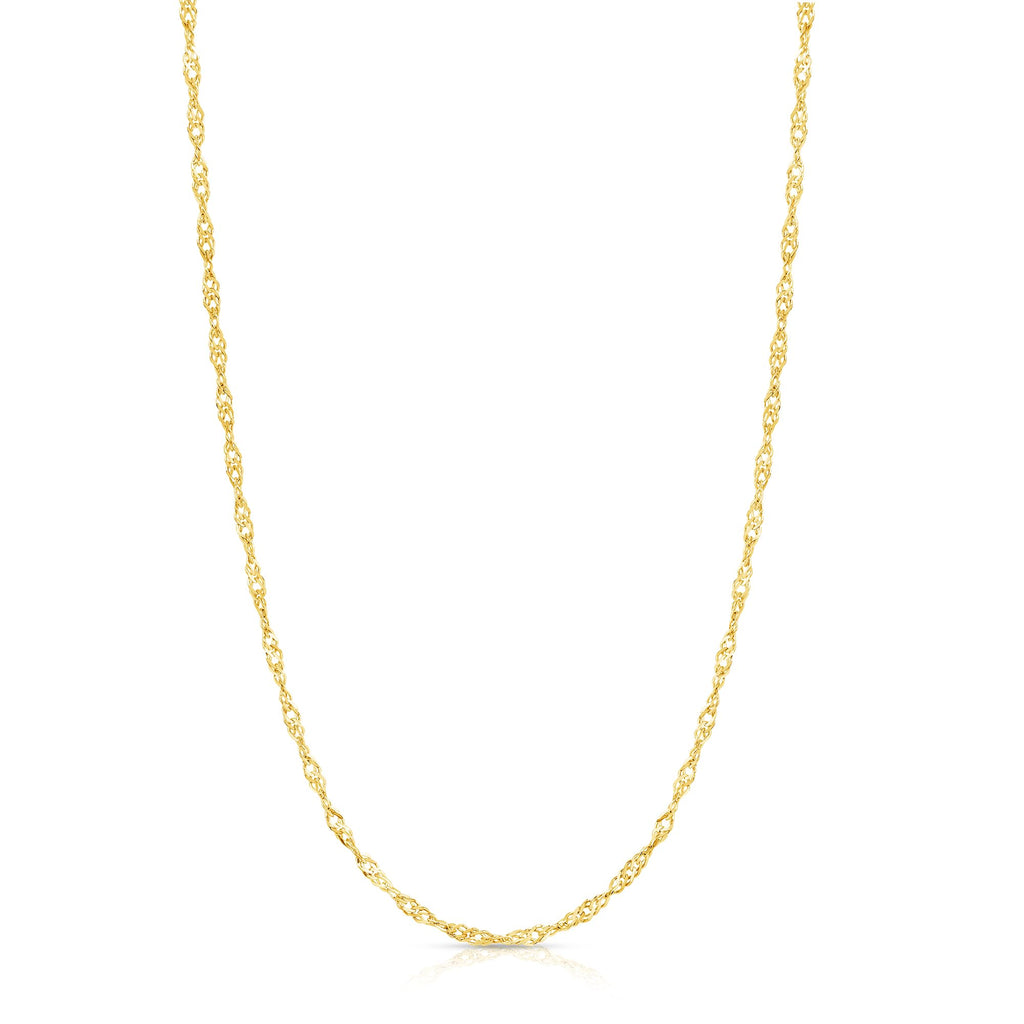 Colar Corrente Singapura EVAYA de Ouro 14K para Mulheres e Homens (Largura 1-1,5mm, Comprimento 14-24") - Cadenas de Oro Puro de 14K (1,5mm, 14 Polegadas, Ouro Amarelo 14k)