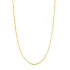 Colar Corrente Singapura EVAYA de Ouro 14K para Mulheres e Homens (Largura 1-1,5mm, Comprimento 14-24") - Cadenas de Oro Puro de 14K (1,5mm, 14 Polegadas, Ouro Amarelo 14k)