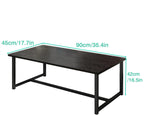 Black Coffee Table Rectangular Center Table for Living Room Open Space Side Table with Metal Frame, Easy Assembly,Wood Coffee Table