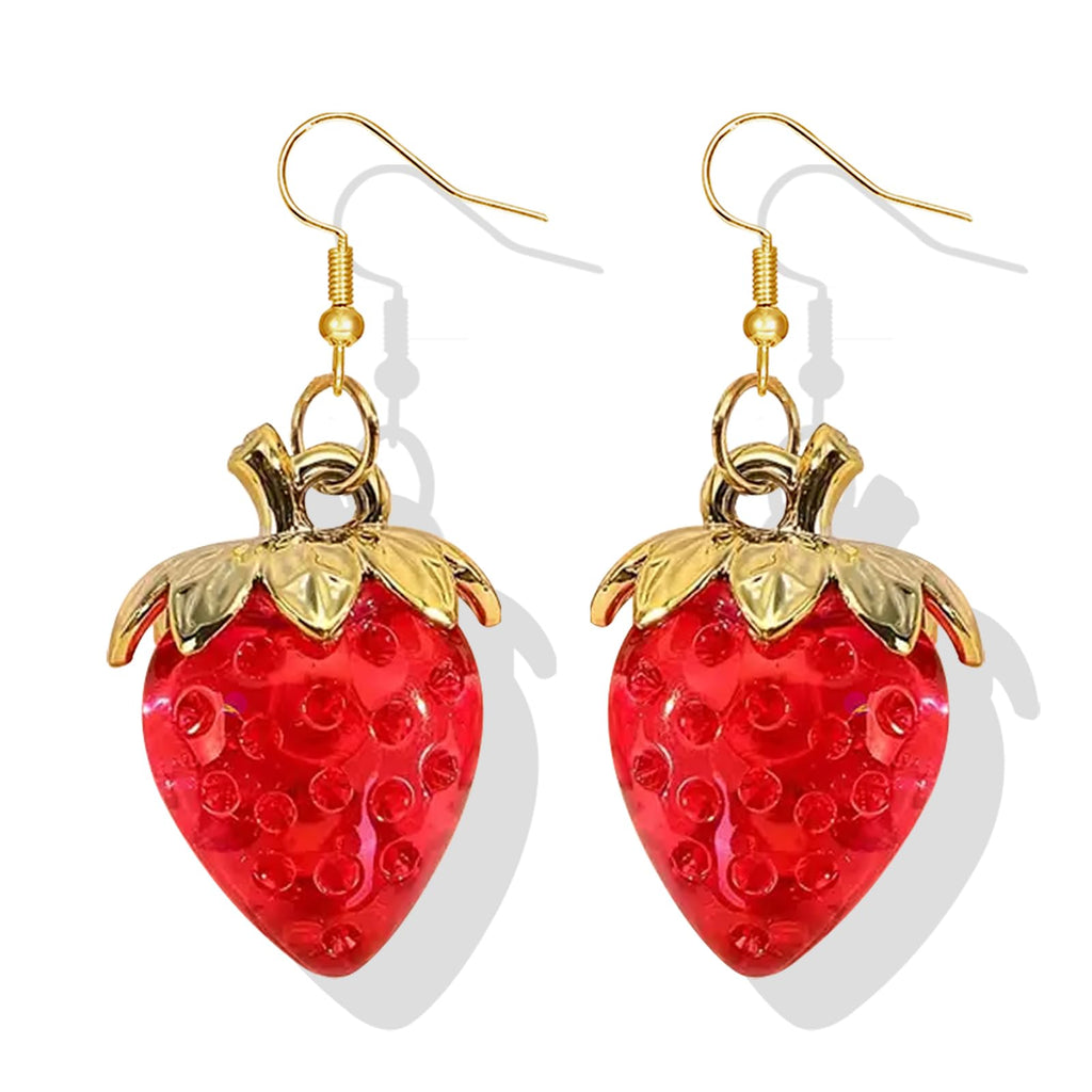 Cute Fruit Earrings for Women Fun 3D Pomegranate Lemon Cherry Strawberry Earrings Acrylic Resin Creative Food Earrings Funny Unique Earrings Jewelry Gift