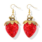 Cute Fruit Earrings for Women Fun 3D Pomegranate Lemon Cherry Strawberry Earrings Acrylic Resin Creative Food Earrings Funny Unique Earrings Jewelry Gift