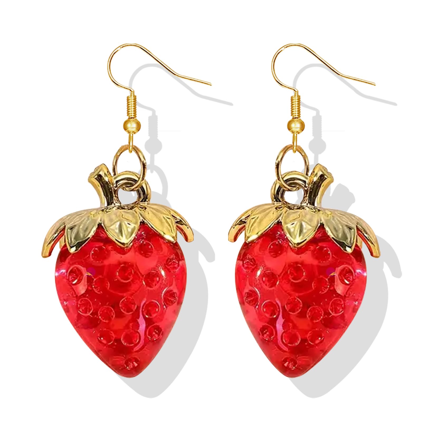 Cute Fruit Earrings for Women Fun 3D Pomegranate Lemon Cherry Strawberry Earrings Acrylic Resin Creative Food Earrings Funny Unique Earrings Jewelry Gift