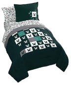 Jay Franco Minecraft Creeper Queen Comforter Set - 7 Piece Gamer Bedding Includes Sheet Set & Pillow Covers - Super Soft Checkered Bedding