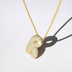 KissYan Bubble Letter Necklace, 14K Gold Plated Balloon Initial Pendant Box Chain Necklace Dainty Pave CZ Jewelry Gift for Women(Gold A)