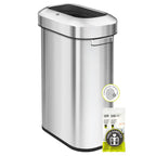 EKO Urban 24 Gallon Round Stainless Steel Open Top Waste Bin, Tall Commercial Trash Can for Indoor/Outdoor, Extra Large Metal Garbage Bin for Office, Restaurant, Restroom, 90L