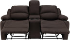 67" Wall Hugger Reclining | RV Theater Seats | Double Recliner RV Sofa & Console | RV Couch | RV Theater Seating | RV Furniture (Manual, Chocolate)