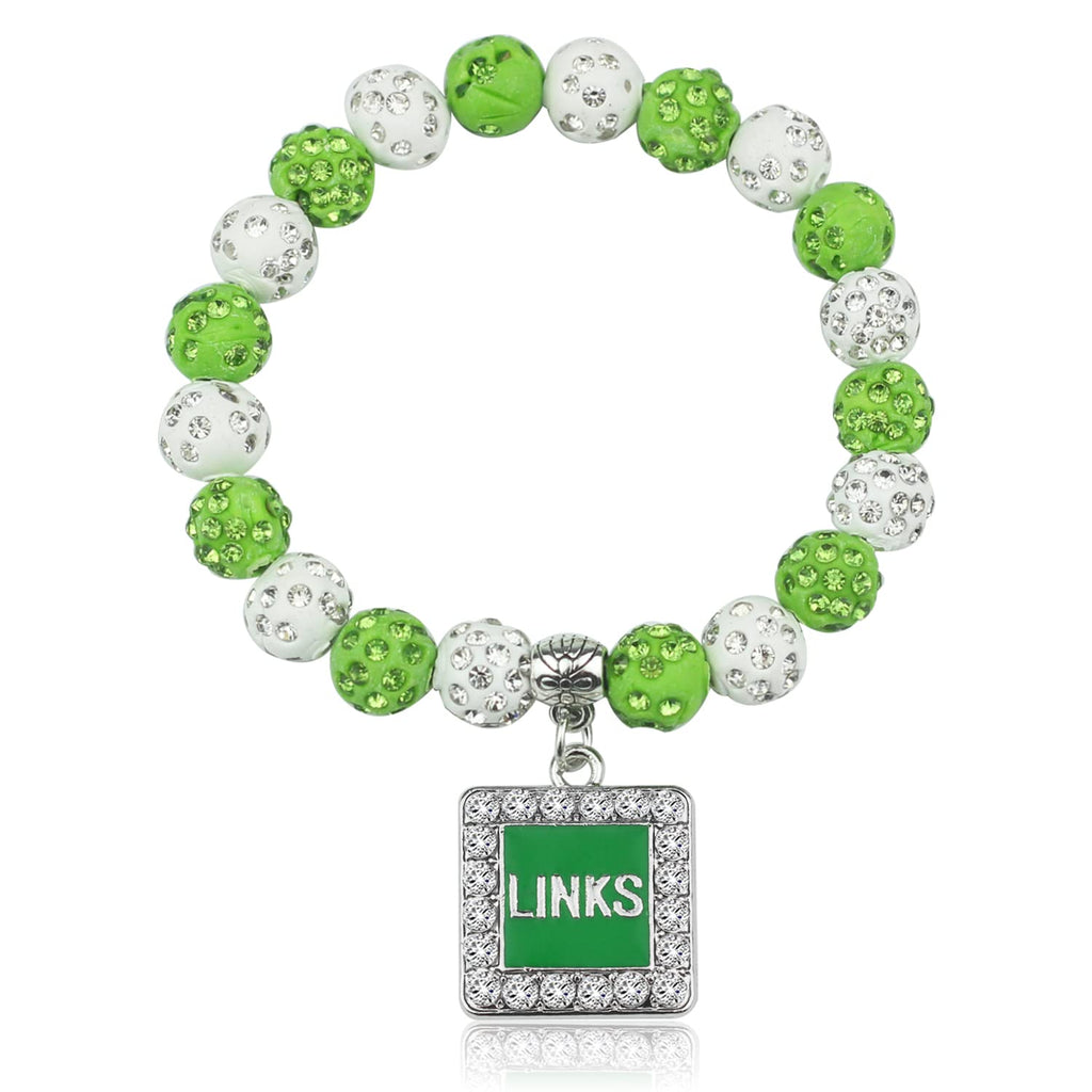 Sorority Paraphernalia Gift for Women Greek Sorority Bracelet Pink and Green Rhinestone Bracelet Sisterhood Jewelry