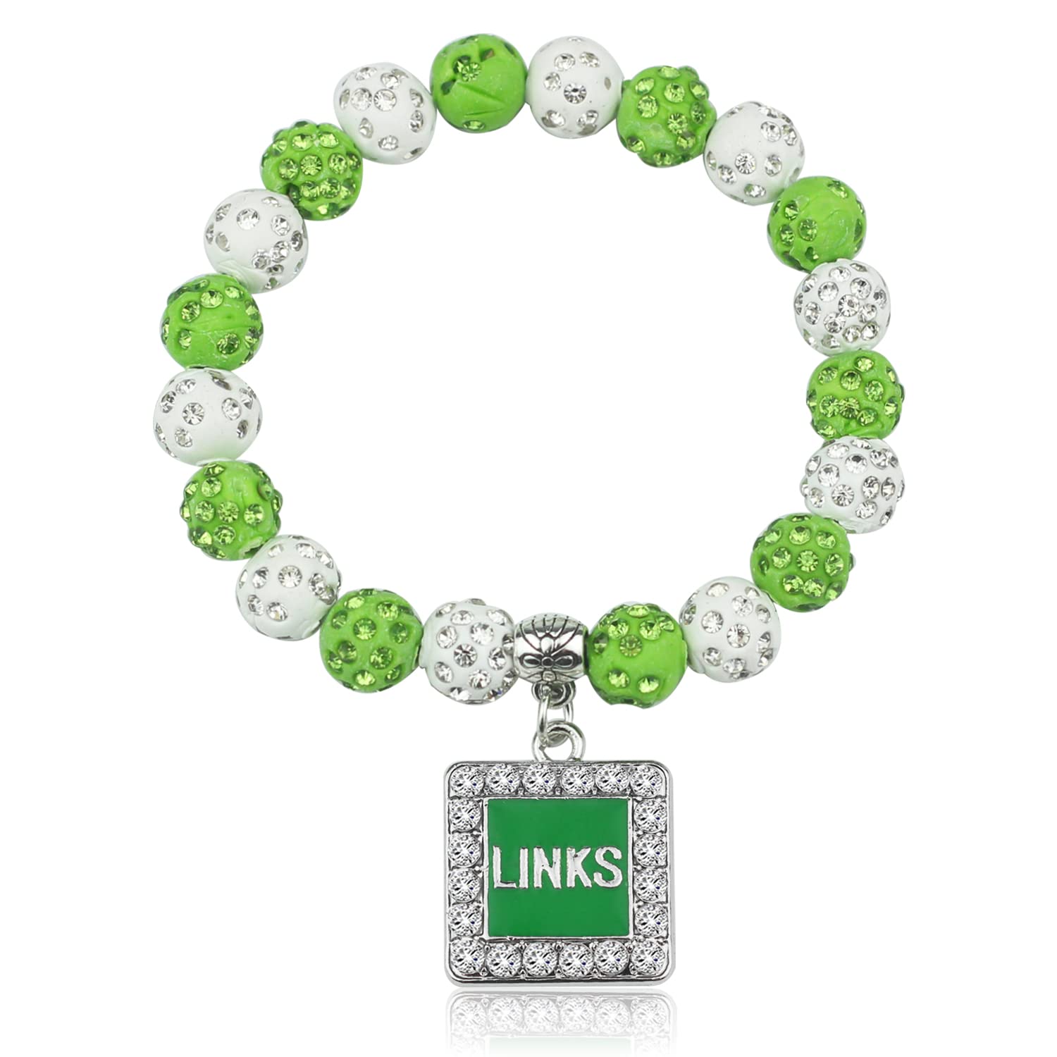 Sorority Paraphernalia Gift for Women Greek Sorority Bracelet Pink and Green Rhinestone Bracelet Sisterhood Jewelry