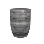 SIMPLIHOME Johnsen Metal Table - 15 inch Wide Solid Iron Drum Accent Table in Antique Copper with Tribal Pattern, Round Boho End Table for Living Room, Bedroom, or Home Office, Fully Assembled