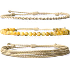 Handmade Natural Stone Beaded Healing Bracelet Gift for Men Adjustable Rope String Bracelet (Lava Rock, Adjustable)