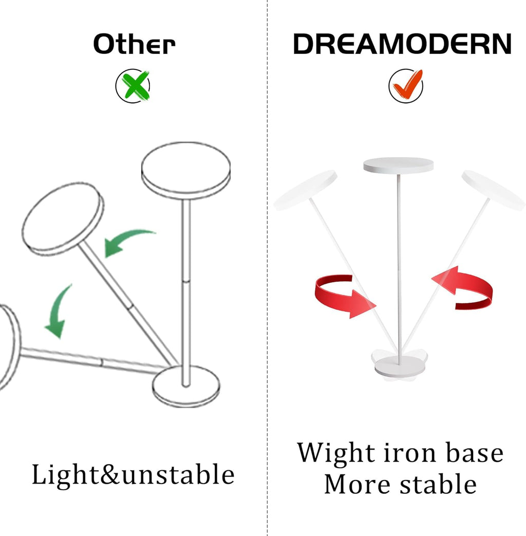 Small Side Table, Metal Round Drink Table, Desktop Diameter 7.87“ for Living Room Bedroom Small Spaces Sofa Couch Chair, White