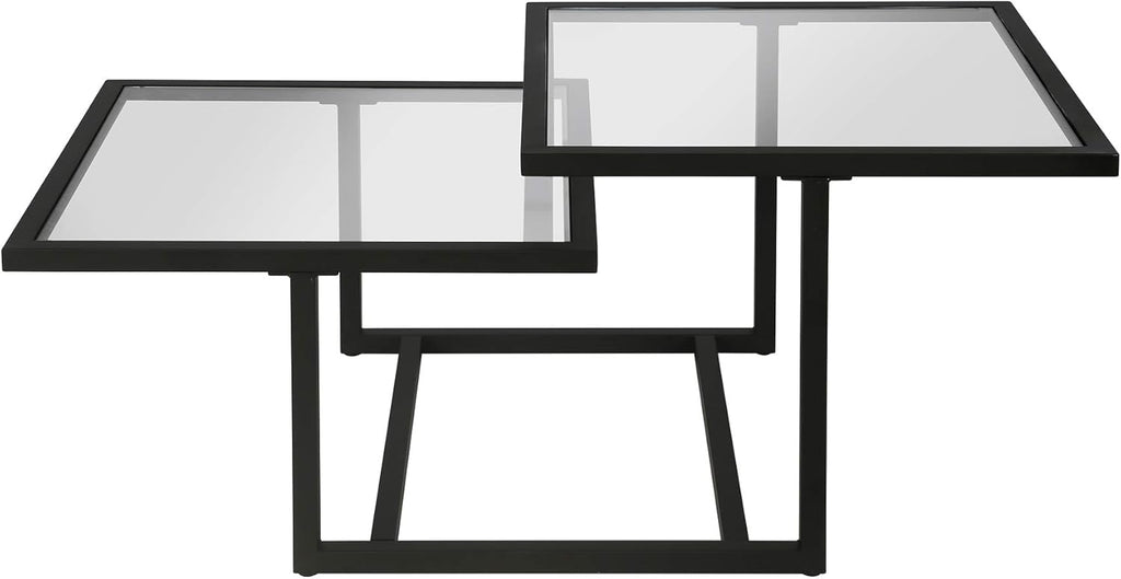 Henn&Hart 43" Wide Square Coffee Table in Blackened Bronze, Modern coffee tables for living room, studio apartment essentials