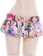 Lichma Mini Skirt,Women Sexy Cosplay Japanese Schoolgirls Anime Print Pleated Skirt Lingerie Sleepwear Nightwear