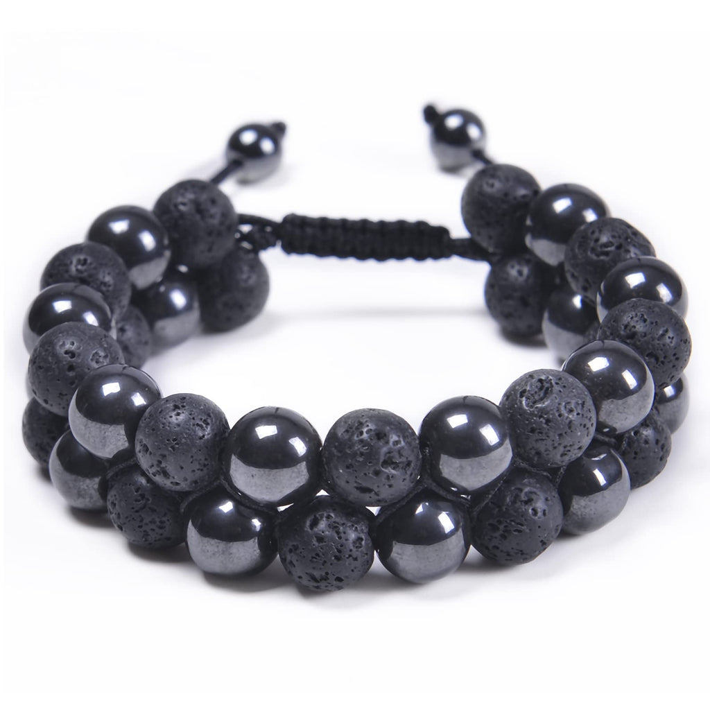 GelConnie Lava Rock Chakra Bracelet 7 Chakra 8mm Natural Stone Healing Bracelet Stress Relief Yoga Beads Anxiety Bracelet Aromatherapy Essential Oil Diffuser Bracelet Bangle