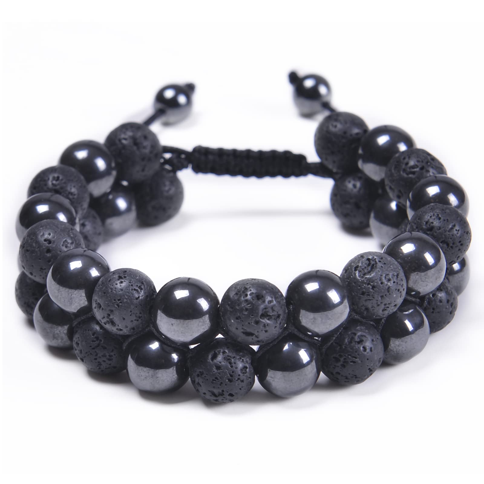 GelConnie Lava Rock Chakra Bracelet 7 Chakra 8mm Natural Stone Healing Bracelet Stress Relief Yoga Beads Anxiety Bracelet Aromatherapy Essential Oil Diffuser Bracelet Bangle