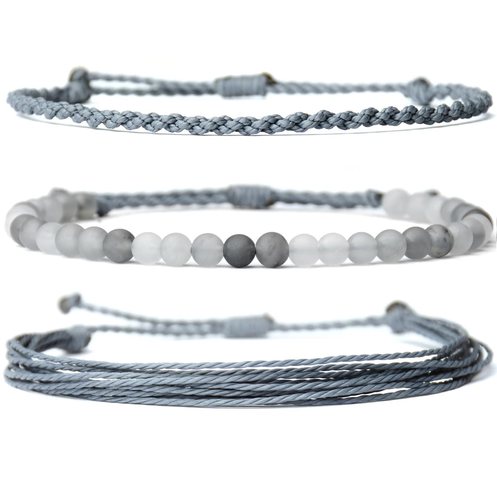 Handmade Natural Stone Beaded Healing Bracelet Gift for Men Adjustable Rope String Bracelet (Lava Rock, Adjustable)