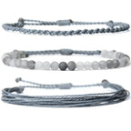 Handmade Natural Stone Beaded Healing Bracelet Gift for Men Adjustable Rope String Bracelet (Lava Rock, Adjustable)