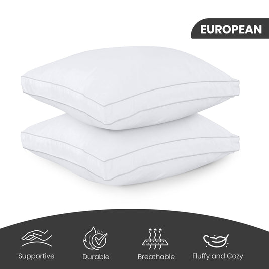 Utopia Bedding Bed Pillows for Sleeping Queen Size (White), Set of 2, Cooling Hotel Quality, Gusseted Pillow for Back, Stomach or Side Sleepers