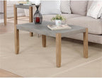 Alaterre Furniture Newport 36" L Faux Concrete and Wood Coffee Table