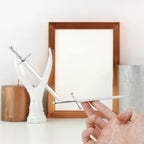 کاتر نامه فلزی نقره‌ای، کاتر نامه اداری، چاقوی بازکن پاکت فلزی آبکاری شده، دسته ارگونومیک، ابزار عملی و تزئینی باز کردن نامه (بسته 1 عددی)