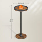 HOOBRO Small Round Side Table, Drink Table, Coffee Martini Table with Pedestal for Small Spaces in Living Room, Bedroom, Sofa Couch, Rustic Brown BF168BZ01