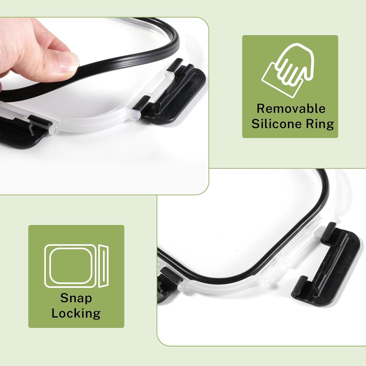 8 Pack Borosilicate Glass Food Storage Containers with Lids, Glass Meal Prep Containers, Airtight Bento Lunch Boxes with Snap Locks, Oven, Freezer and Dishwasher Safe, BPA Free, Kitchen Storage Set