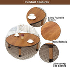 Japanese Foldable Coffee Table, Portable Low Tea Table Wooden Folding Dining Study Breakfast Serving Table Collapsable Small Desk Tatami Sitting On The Floor Table (23.6 * 11.8in, Round)