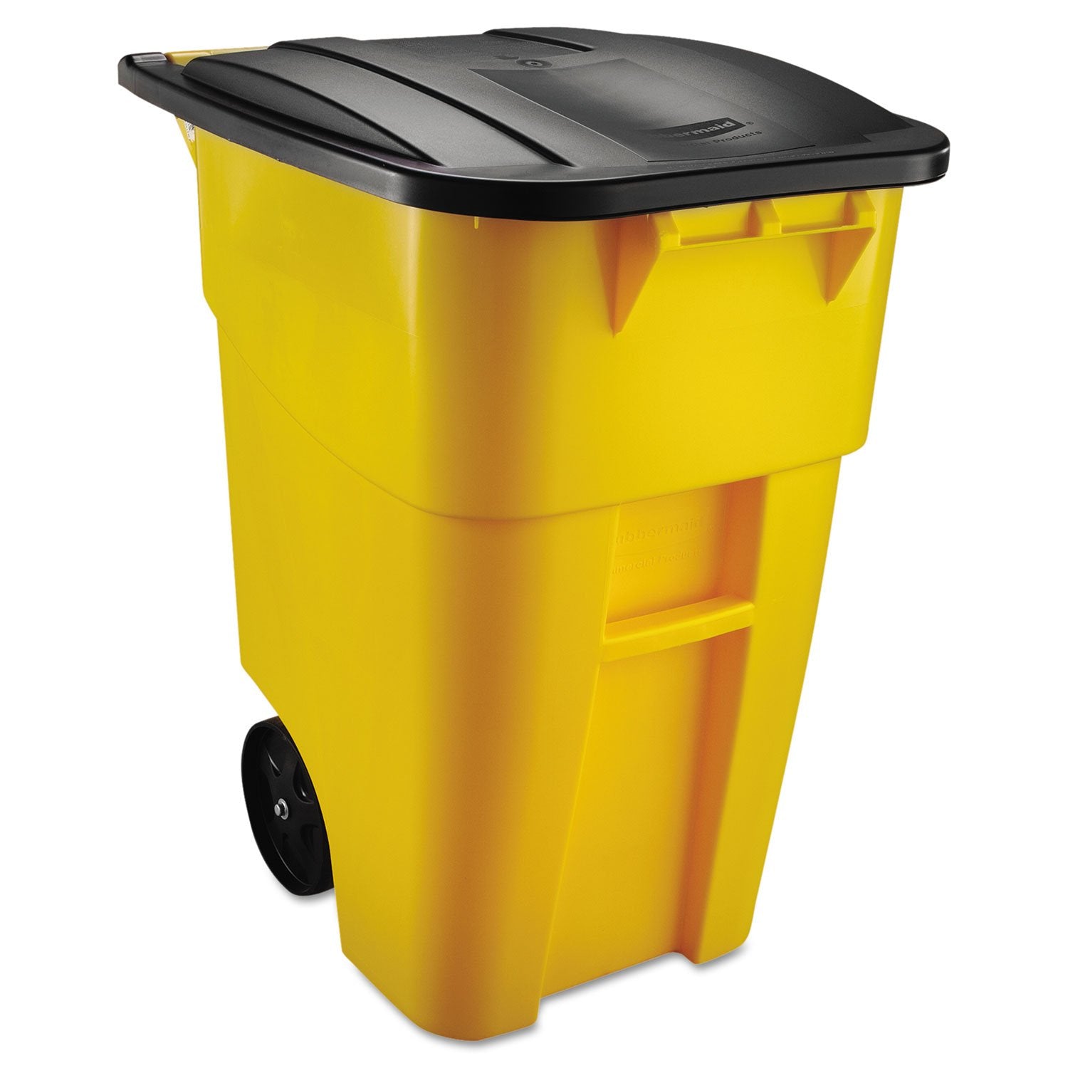 Rubbermaid Commercial Products BRUTE Rollout Heavy-Duty Wheeled Recycling Can/Bin, 50-Gallon, Blue Recycling, for Restaurants/Hospitals/Offices/Warehouses/Garage