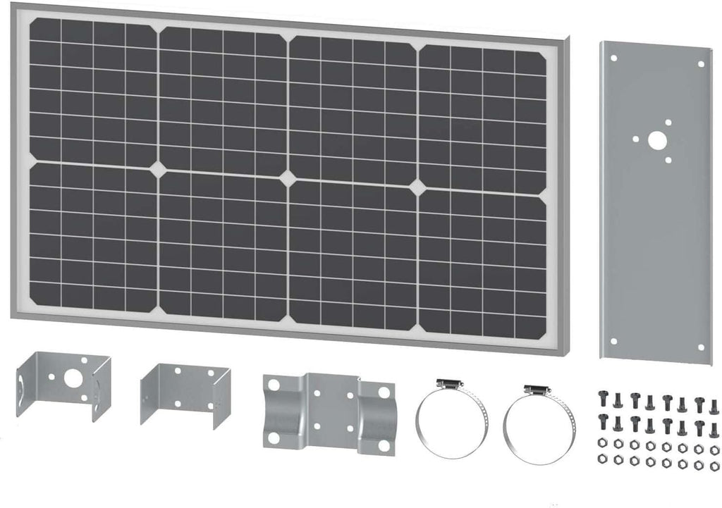 Ghost Controls 30 Watt Monocrystalline Solar Panel Kit for Automatic Gate Opener Systems Model AX30
