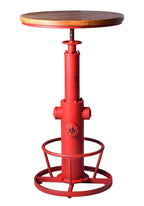 LOKKHAN Industrial Bar Table 38.6"-48.4" Height Adjustable Swivel Round Wood Tabletop 23.7" Dia, Kitchen Dining Office Coffee Bistro Pub Table