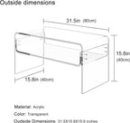 Acrylic Coffee Table, Clear Rectangle Side Table Furniture, Modern Tea Table With Open Storage, End Table for Living Room, Office Reception and Bedroom