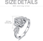 925 Sterling Silver Rose Flower Cremation Urn Ring Holds Loved Ones Ashes Cremation Keepsake Ring Jewelry Embellished with Crystals from Austria