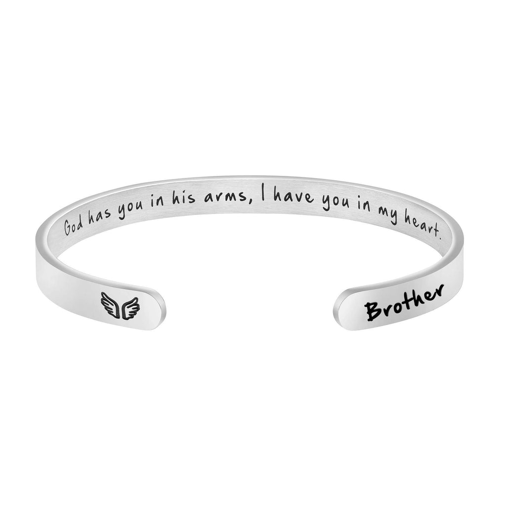 JoycuFF Memorial Gifts for Loss of Mom Dad in Memory of Jewelry Sympathy Bracelet Bereavement Cuff Secret Message Engraved Grief Gifts for Women