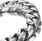 Urban Jewelry Stunning Solid Tungsten Link Bracelet for Men Polished Link, Puzzle, Ceramic Style (Silver, Black, 18K Gold Plated Option)