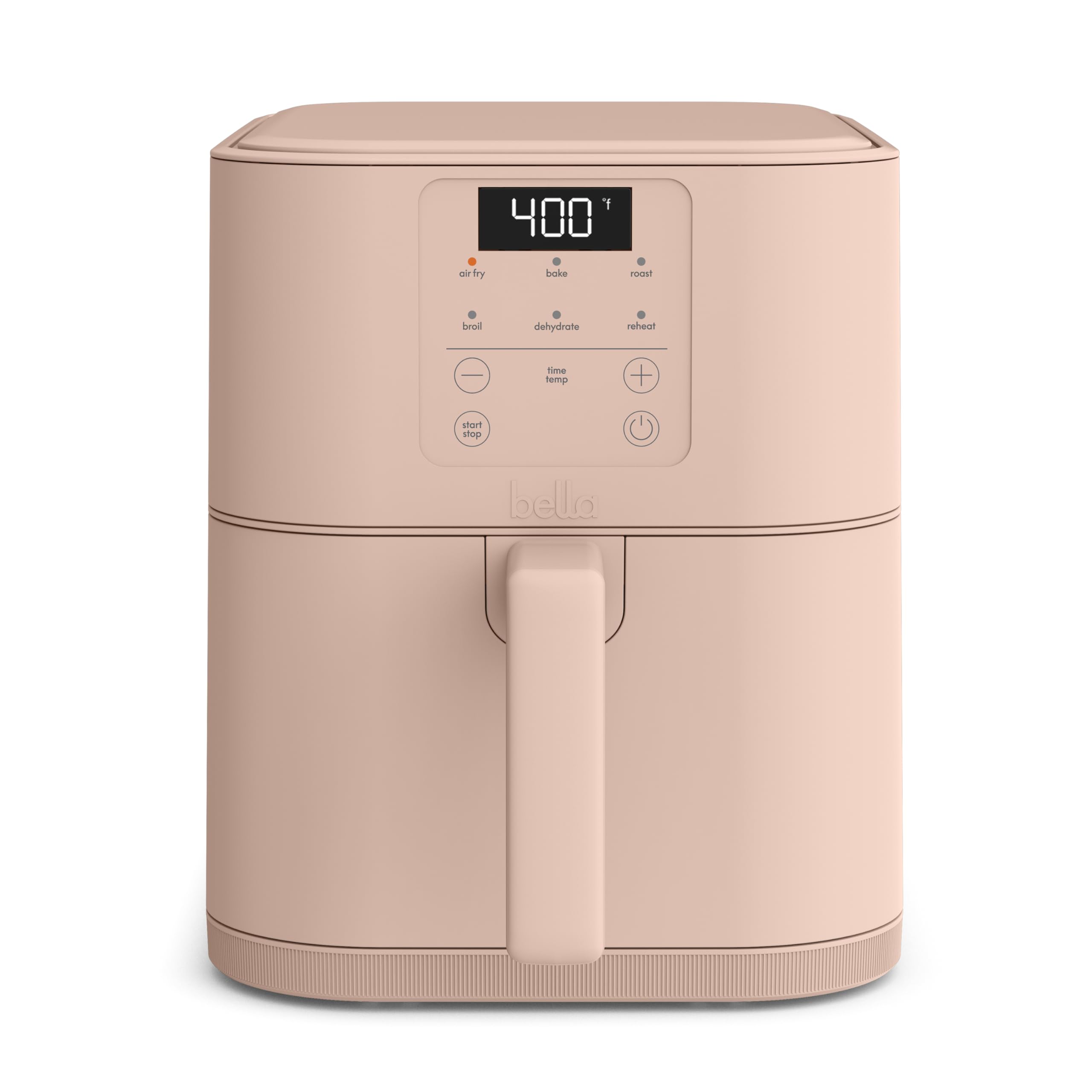 bella 4Qt Slim Air Fryer, Fits-anywhere™ Kitchenware, EverGood™ Ceramic Nonstick Coating, Adjustable Temperature, 6 Preset Cooking Options, 60 Min Auto Shutoff w Audible Tone, 3.3lb Capacity, Blossom