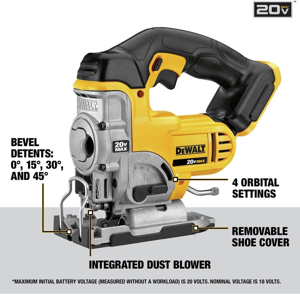 DEWALT 20V MAX Jig Saw, Tool Only (DCS331B)