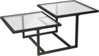 Henn&Hart 43" Wide Square Coffee Table in Blackened Bronze, Modern coffee tables for living room, studio apartment essentials