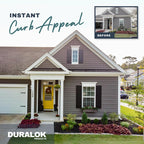 Duralok Vinyl Exterior Shutters | One Pair | Joined Board and Batten Five Vertical Boards Window Shutters | 17.5" x 64" | Primed/Paintable | Simple Installation + Hardware Included | Made in The US