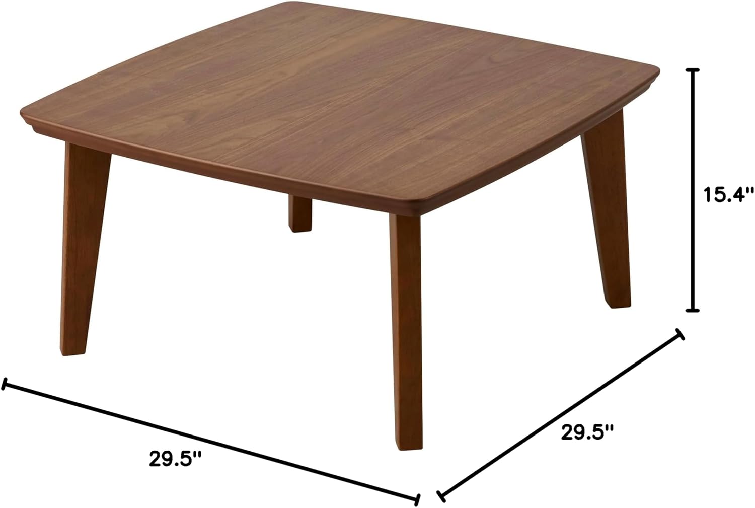 US-KLY Kotatsu Heater Table Low-Lying Dining and Work Desk (Square W29.5 xD29.5 xH15.4 Inchies, Brown)