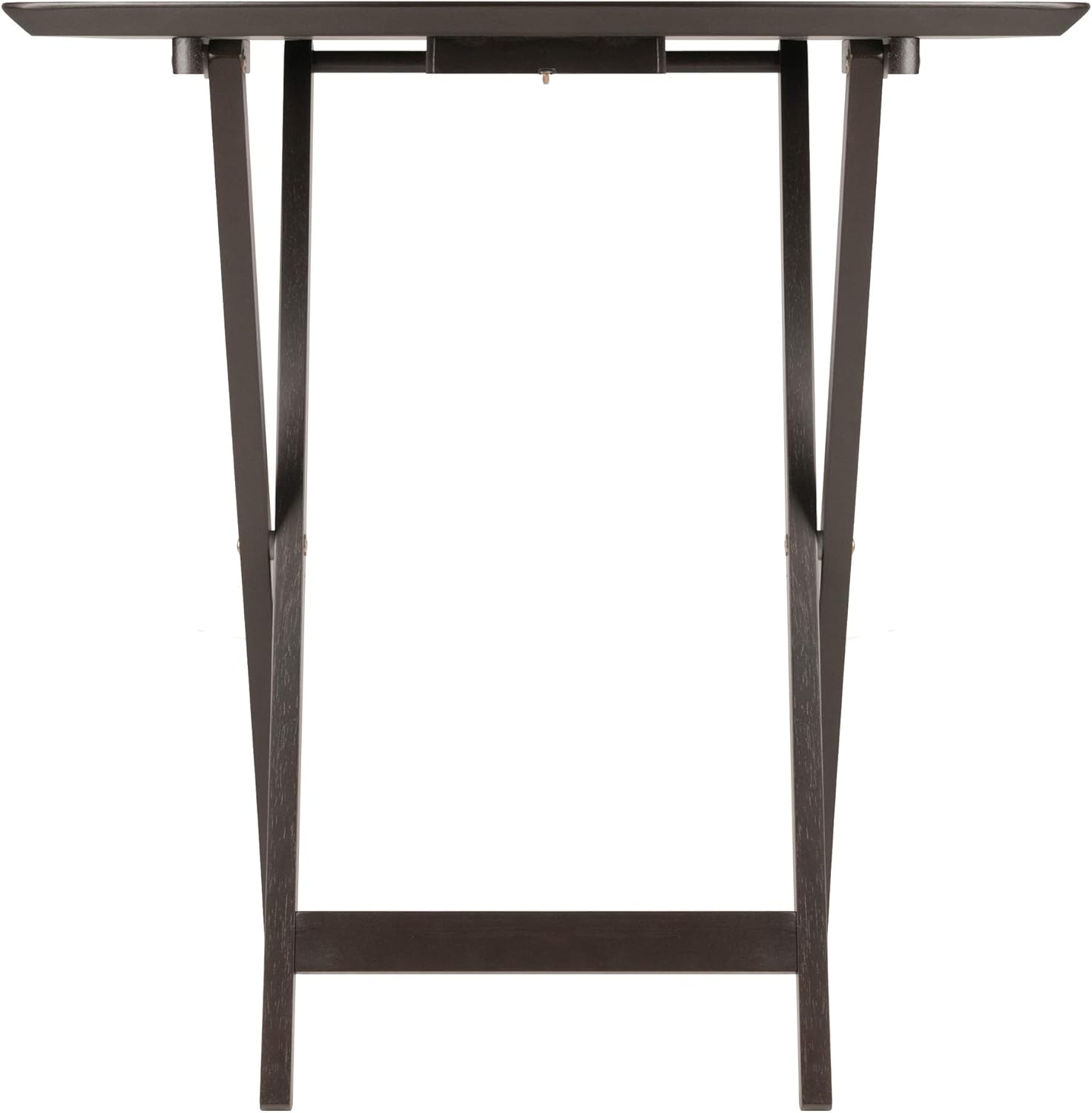 Winsome Anila Snack Table Set with Storage Rack, Fan Shaped, for Living Room, 26", Coffee, Set of 4 Tables