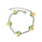 Dainty Fruit, Flower Charm Bracelet for Women Friendship Adjustable Link Chain Bracelet