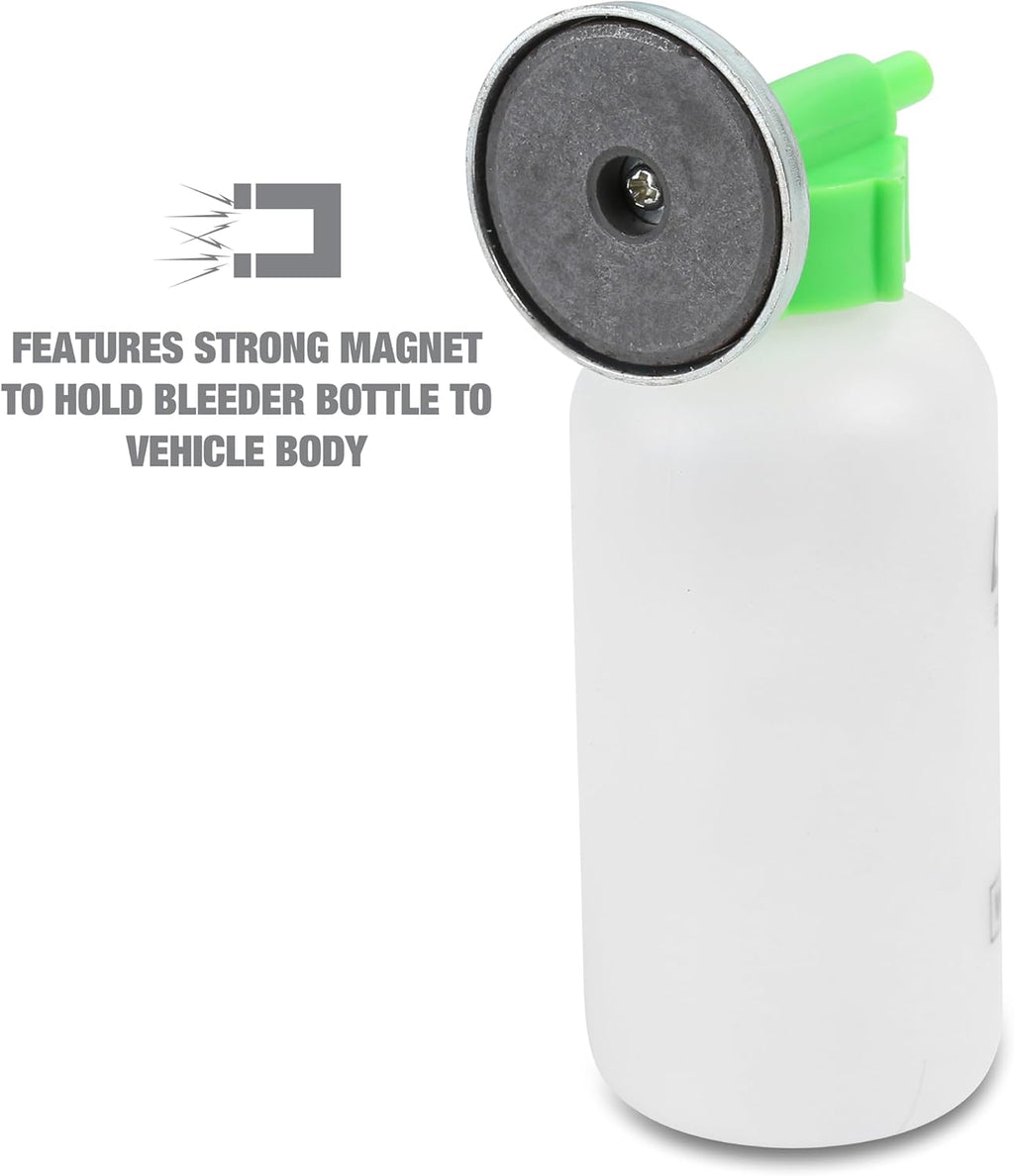 OEMTOOLS 25036 Bleed-O-Matic One-Man Brake Bleeder Kit, Featuring An Opaque Brake Bleed Bottle / Transparent Hoses and Tapered Fittings, No Mess Brake Fluid Bleeding , Multi color(Packaging May Vary)